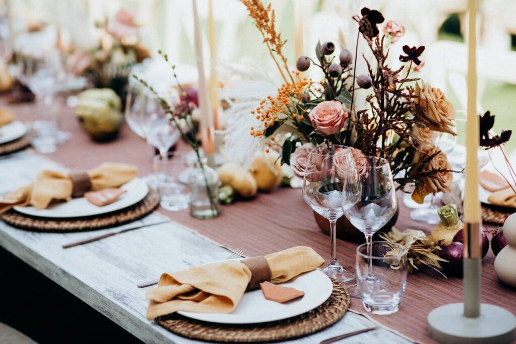 Déco de table avec bougies naturelles